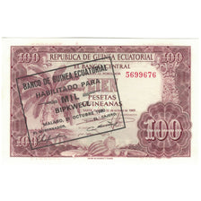 Banknote, Equatorial Guinea, 1000 Bipkwele on 100 Pesetas, 1980, 1980-10-21