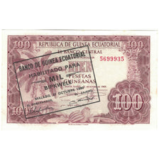 Banconote, Guinea equatoriale, 1000 Bipkwele on 100 Pesetas, 1980, 1980-10-21