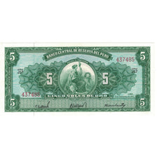Banknote, Peru, 5 Soles De Oro, 1962, 1962-02-09, KM:83a, UNC(64)