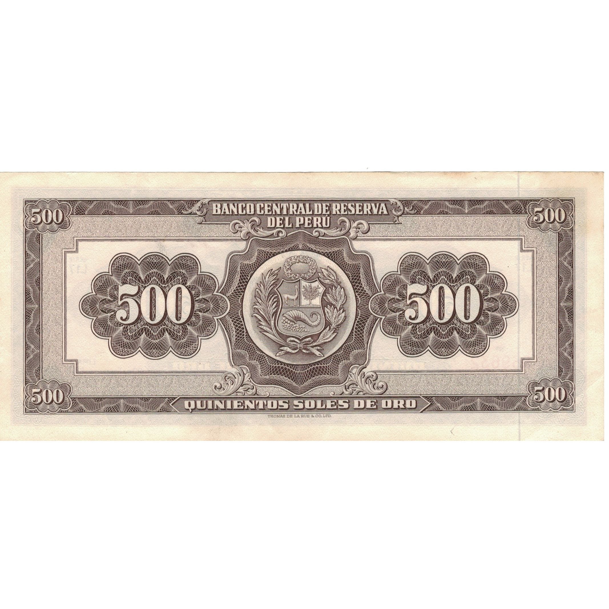 Banknote, Peru, 500 Soles De Oro, 1968, 1968-02-23, KM:87a, AU(50-53)