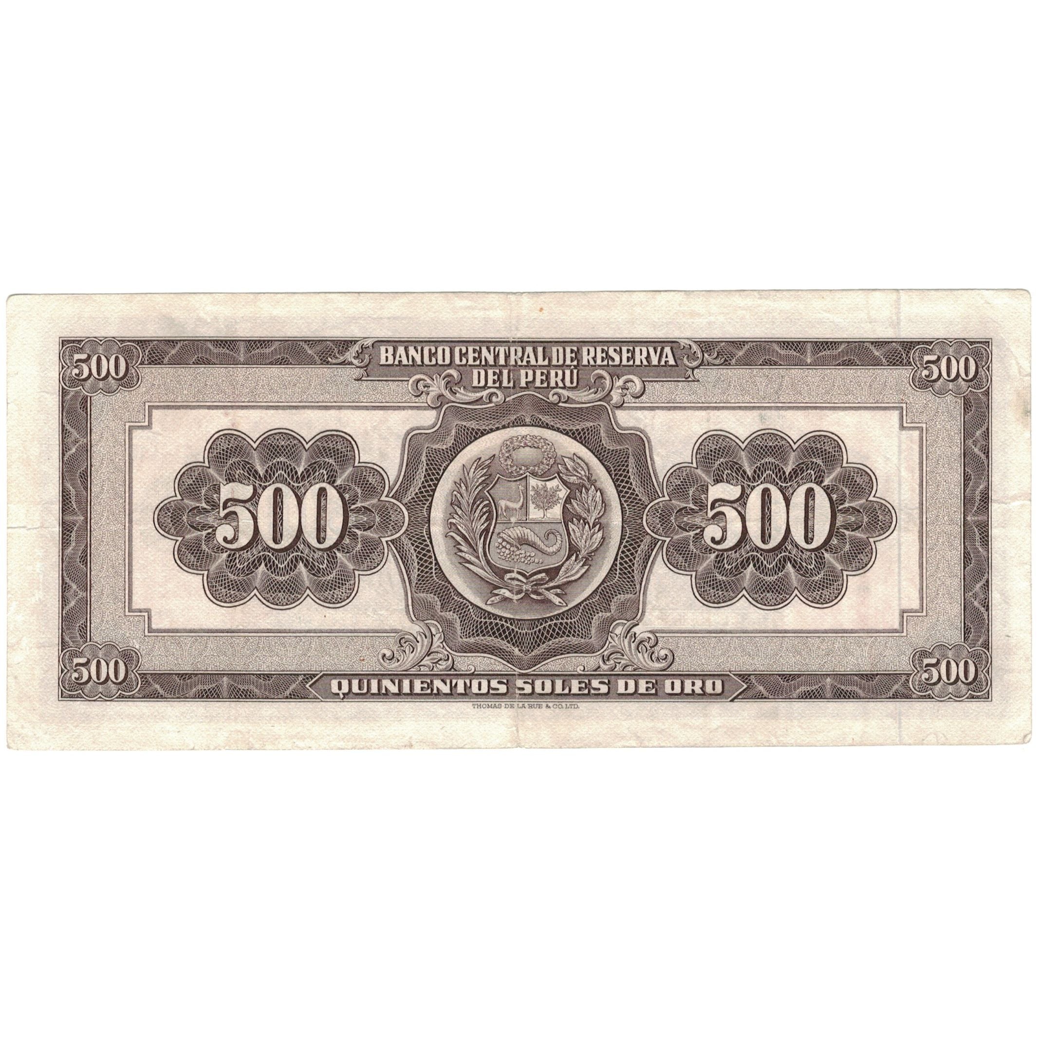 Banknote, Peru, 500 Soles De Oro, 1968, 1968-02-23, KM:87a, AU(50-53)