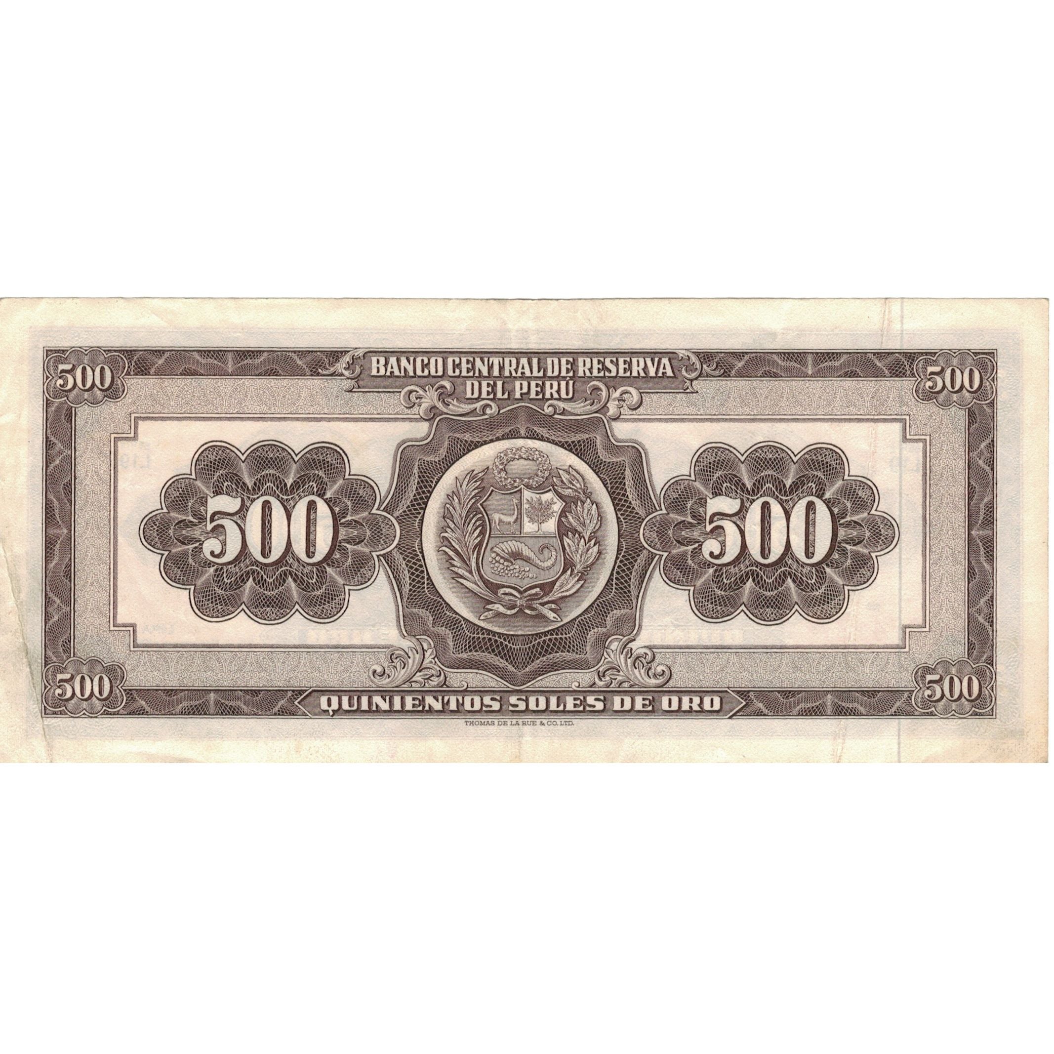 Banknote, Peru, 500 Soles De Oro, 1968, 1968-02-23, KM:87a, AU(50-53)
