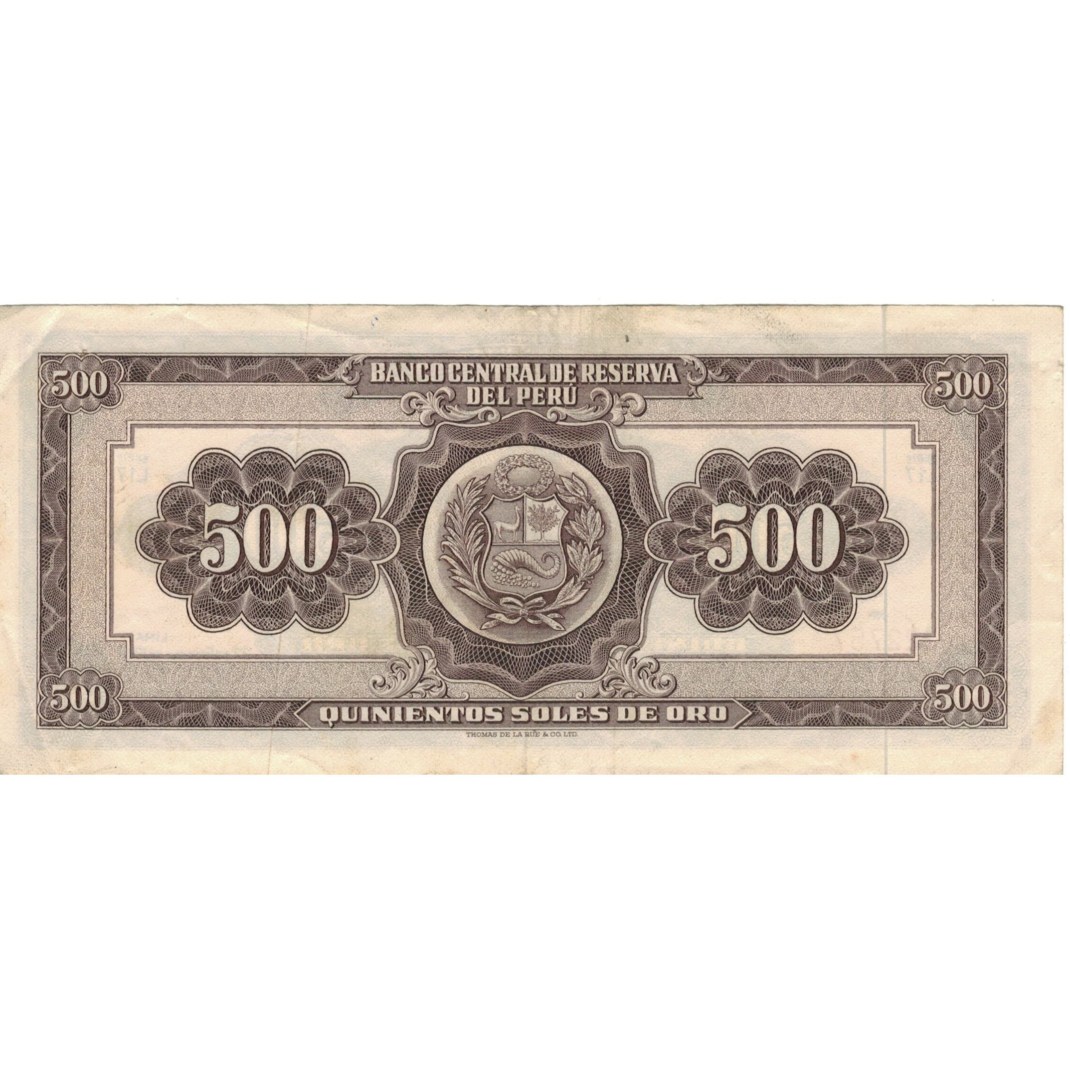 Banconote, Perù, 500 Soles De Oro, 1968, 1968-02-23, KM:87a, BB