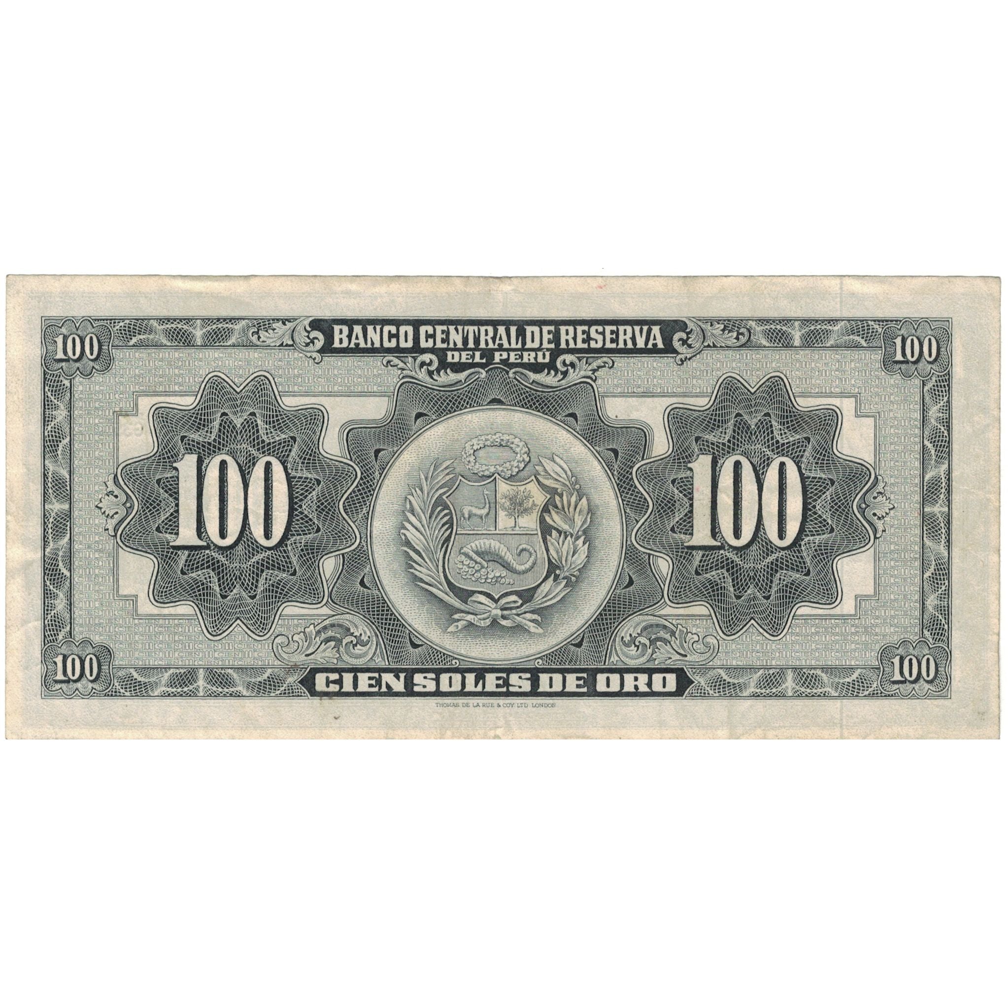 Billete, 100 Soles De Oro, 1964, Perú, 1964-03-13, KM:86a, MBC