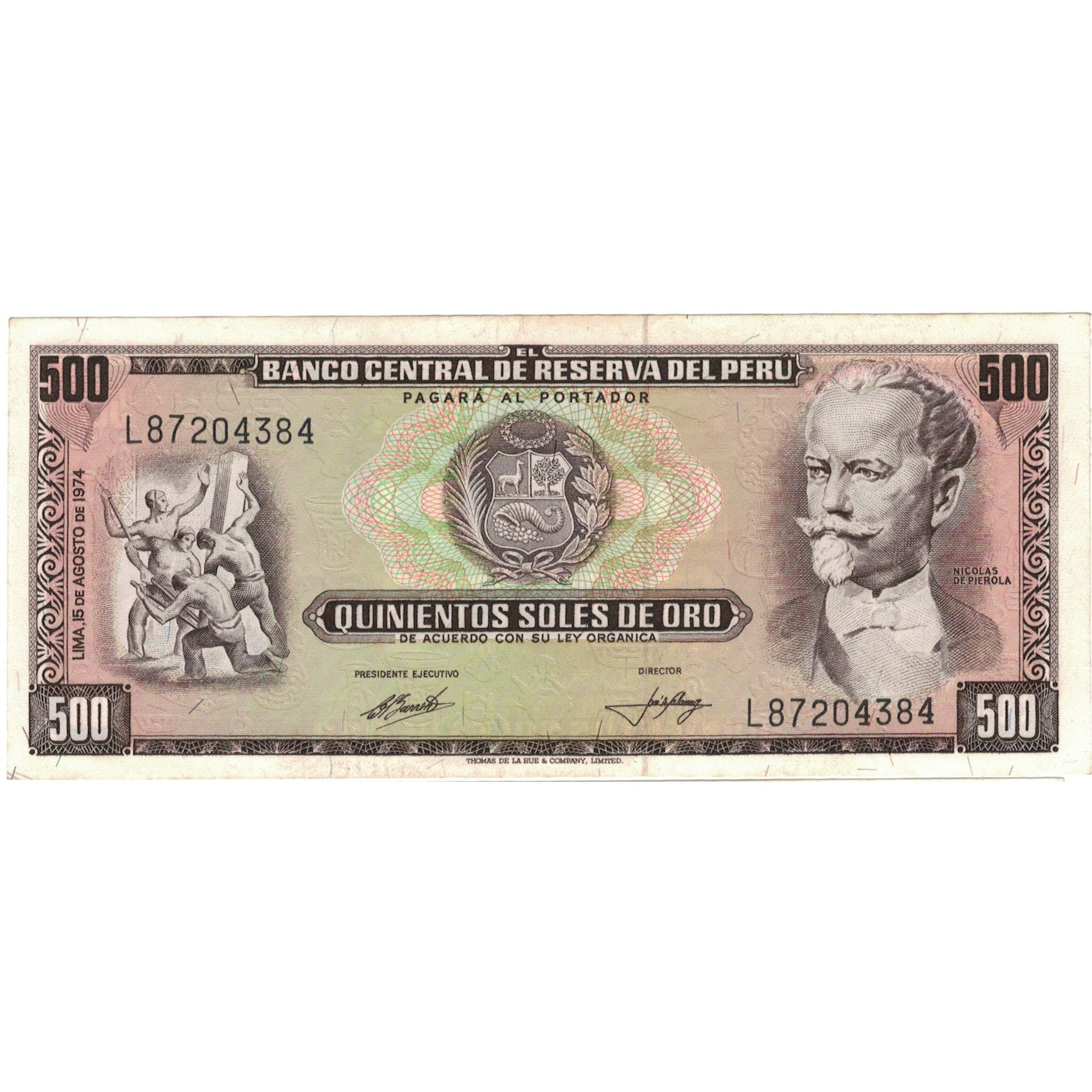 Banknote, Peru, 500 Soles De Oro, 1974, 1974-08-15, KM:104c, UNC(64)