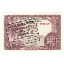 Banknote, Equatorial Guinea, 1000 Bipkwele on 100 Pesetas, 1980, 1980-10-21