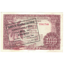 Banconote, Guinea equatoriale, 1000 Bipkwele on 100 Pesetas, 1980, 1980-10-21