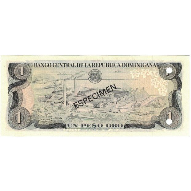 Banknot, Republika Dominikany, 1 Peso Oro, 1982, 1982, Egzemplarz, KM:117s3