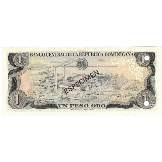 Biljet, Dominicaanse Republiek, 1 Peso Oro, 1981, 1981, Specimen, KM:117s2, SPL