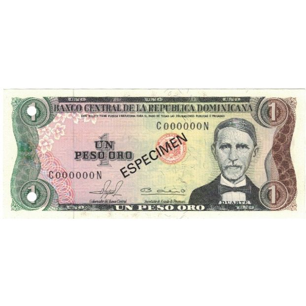 Biljet, Dominicaanse Republiek, 1 Peso Oro, 1981, 1981, Specimen, KM:117s2, SPL