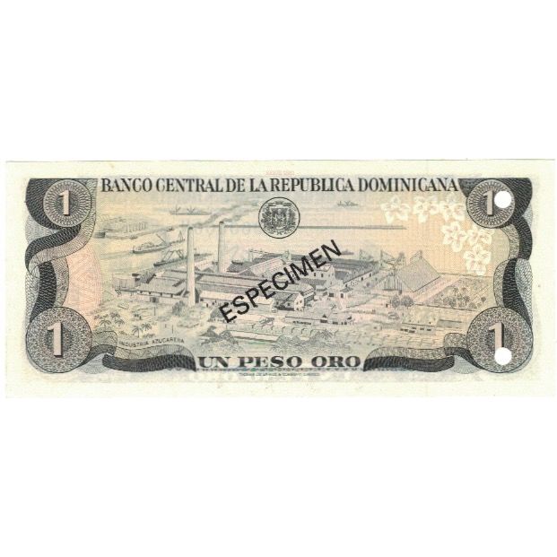 Biljet, Dominicaanse Republiek, 1 Peso Oro, 1981, 1981, Specimen, KM:117s2, SPL