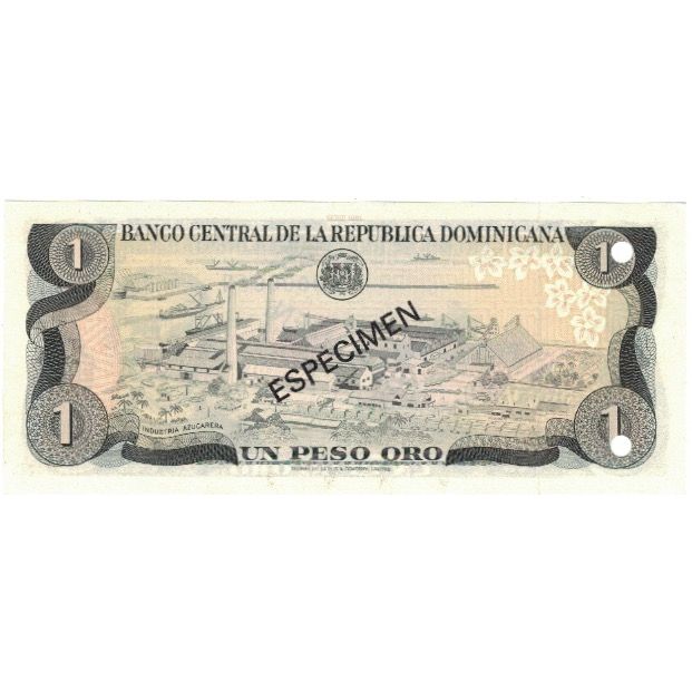 Geldschein, Dominican Republic, 1 Peso Oro, 1981, 1981, Specimen, KM:117s2, UNZ-