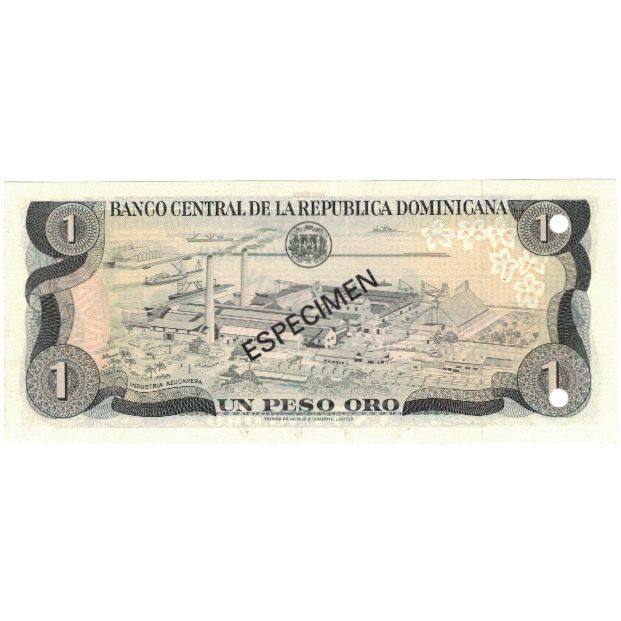 Geldschein, Dominican Republic, 1 Peso Oro, 1981, 1981, Specimen, KM:117s2, UNZ-