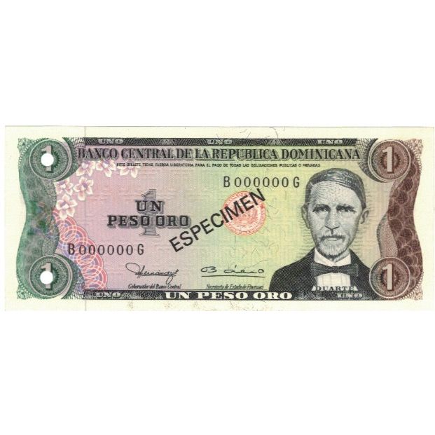 Banknote, Dominican Republic, 1 Peso Oro, 1980, 1980, Specimen, KM:117s1