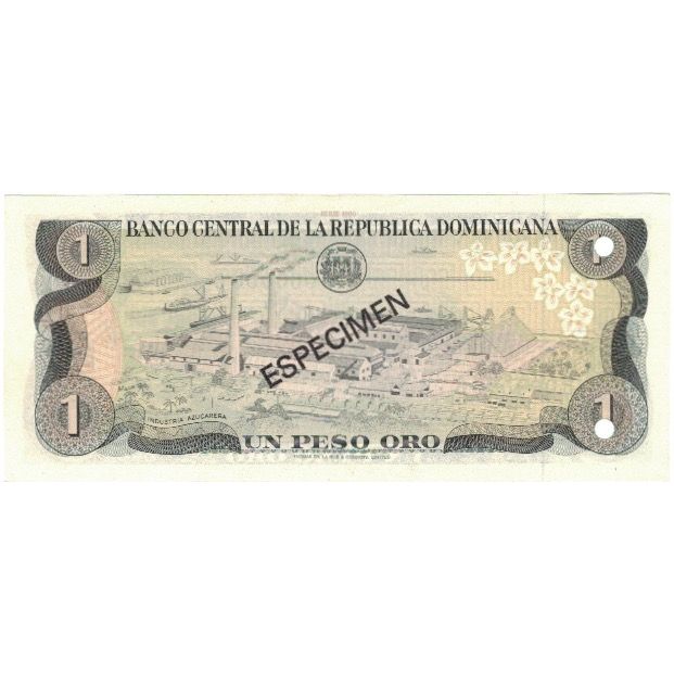 Nota, República Dominicana, 1 Peso Oro, 1980, 1980, Espécime, KM:117s1