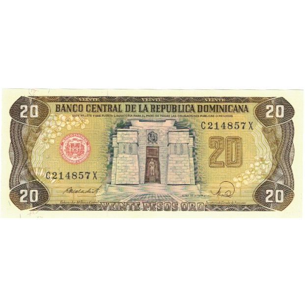 Banknote, Dominican Republic, 20 Pesos Oro, 1988, 1988, KM:120c, UNC(63)