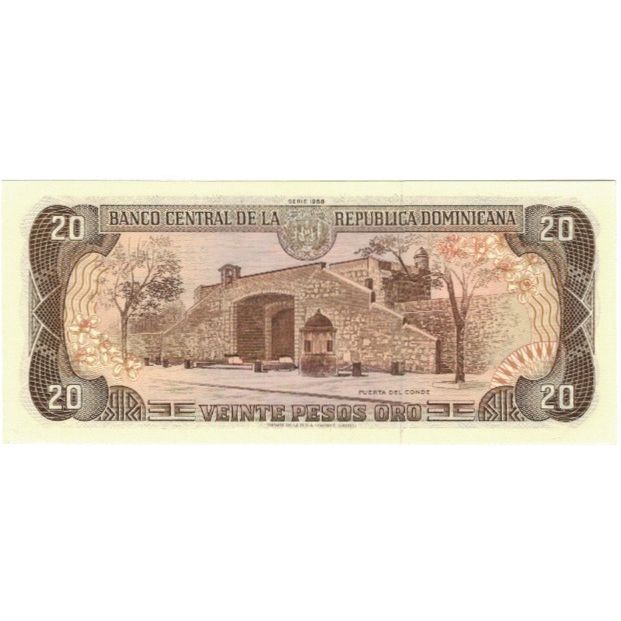 Billete, 20 Pesos Oro, 1988, República Dominicana, 1988, KM:120c, SC
