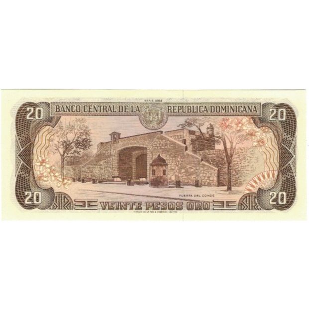 Banknote, Dominican Republic, 20 Pesos Oro, 1988, 1988, KM:120c, UNC(63)
