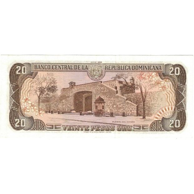 Banknote, Dominican Republic, 20 Pesos Oro, 1988, 1988, KM:120c, UNC(63)