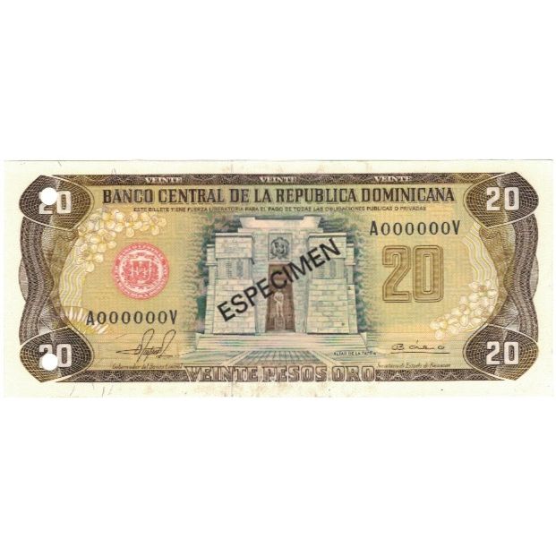 Banknote, Dominican Republic, 20 Pesos Oro, 1981, 1981, Specimen, KM:120s1