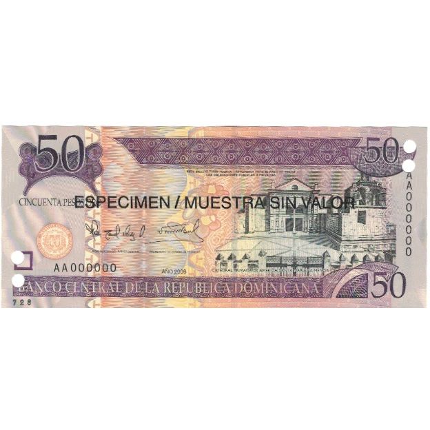 Billet, Dominican Republic, 50 Pesos Oro, 2006, 2006, Specimen, KM:176a, SPL
