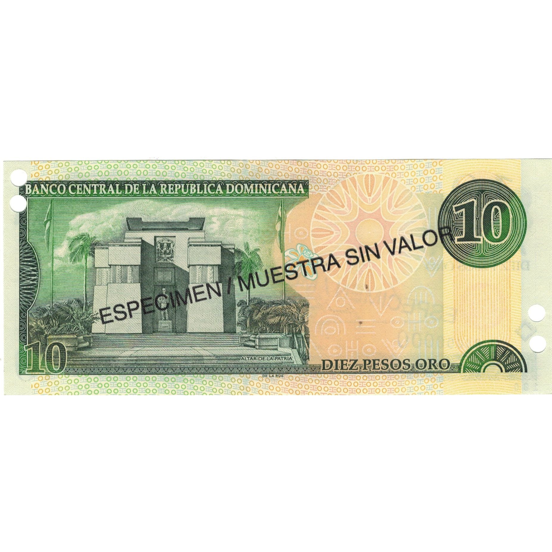 Nota, República Dominicana, 10 Pesos Oro, 2001, 2001, Espécime, KM:165s2