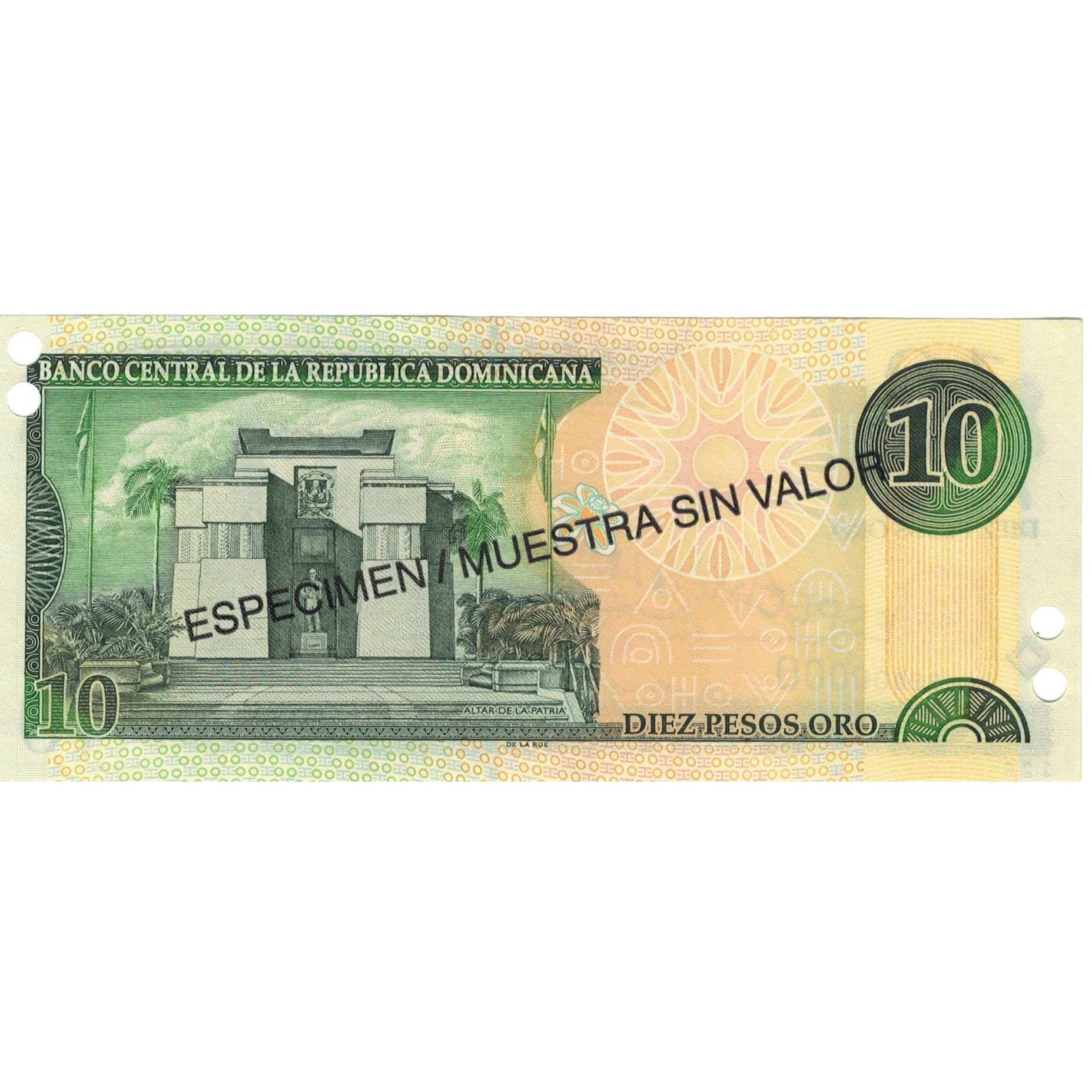 Geldschein, Dominican Republic, 10 Pesos Oro, 2001, 2001, Specimen, KM:165s2