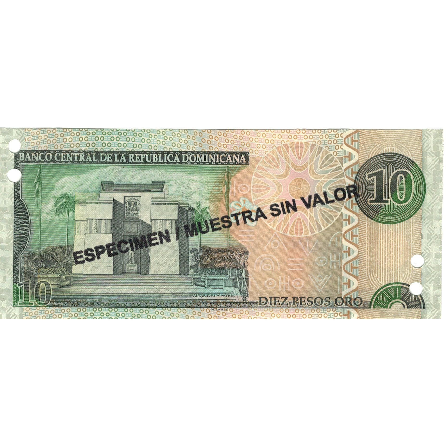 Biljet, Dominicaanse Republiek, 10 Pesos Oro, 2003, 2003, Specimen, KM:168s3