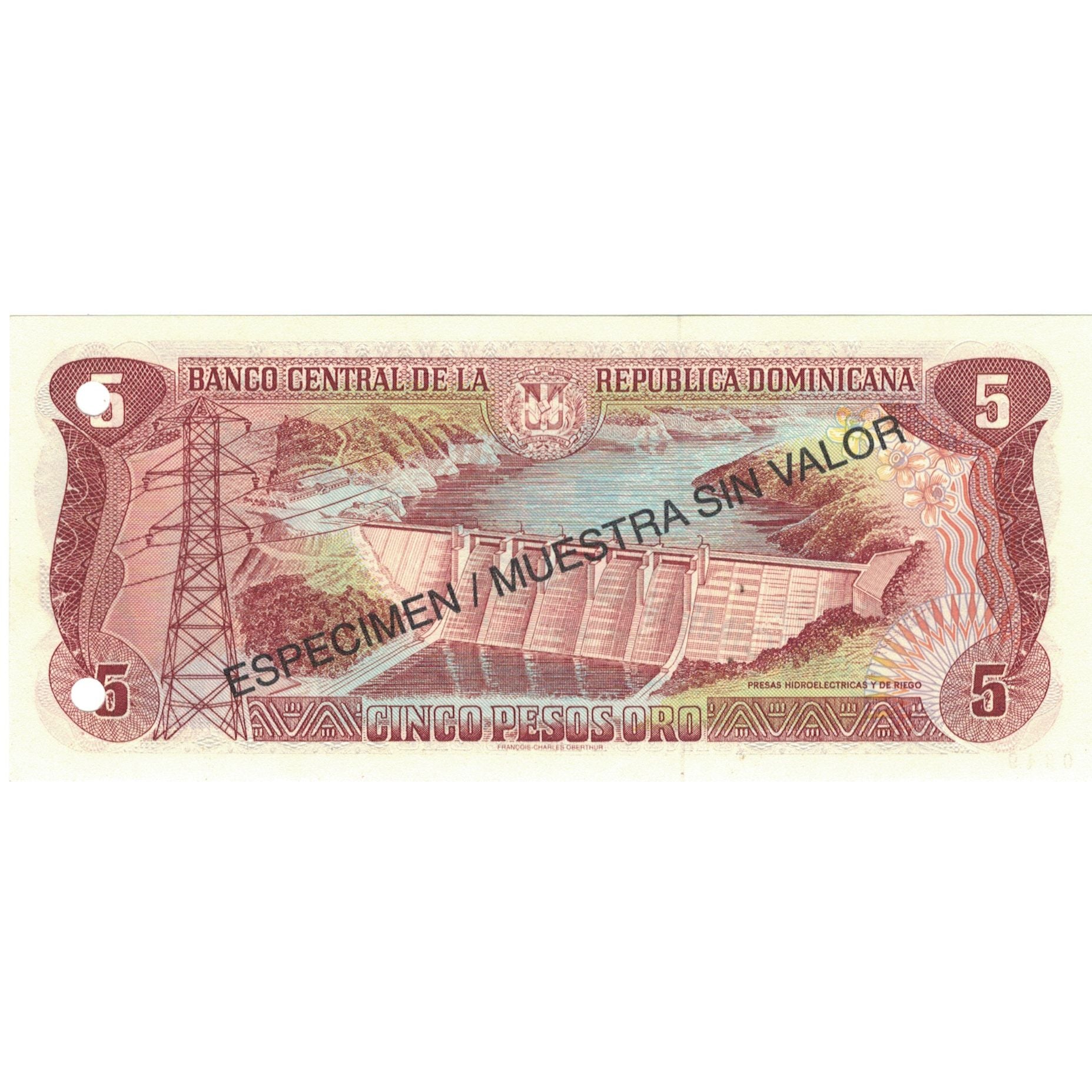 Geldschein, Dominican Republic, 5 Pesos Oro, 1996, 1996, Specimen, KM:152s1