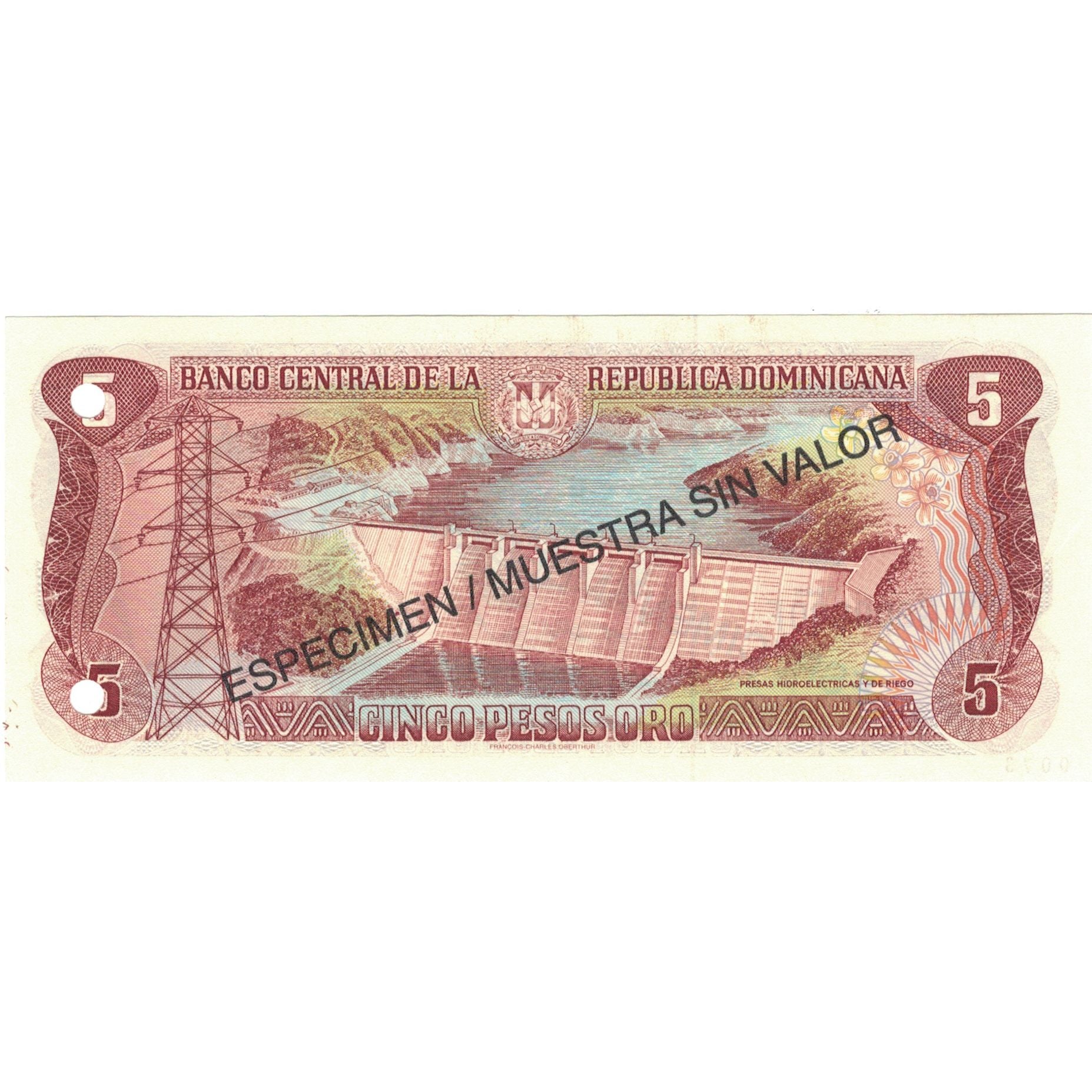 Nota, República Dominicana, 5 Pesos Oro, 1996, 1996, Espécime, KM:152s1