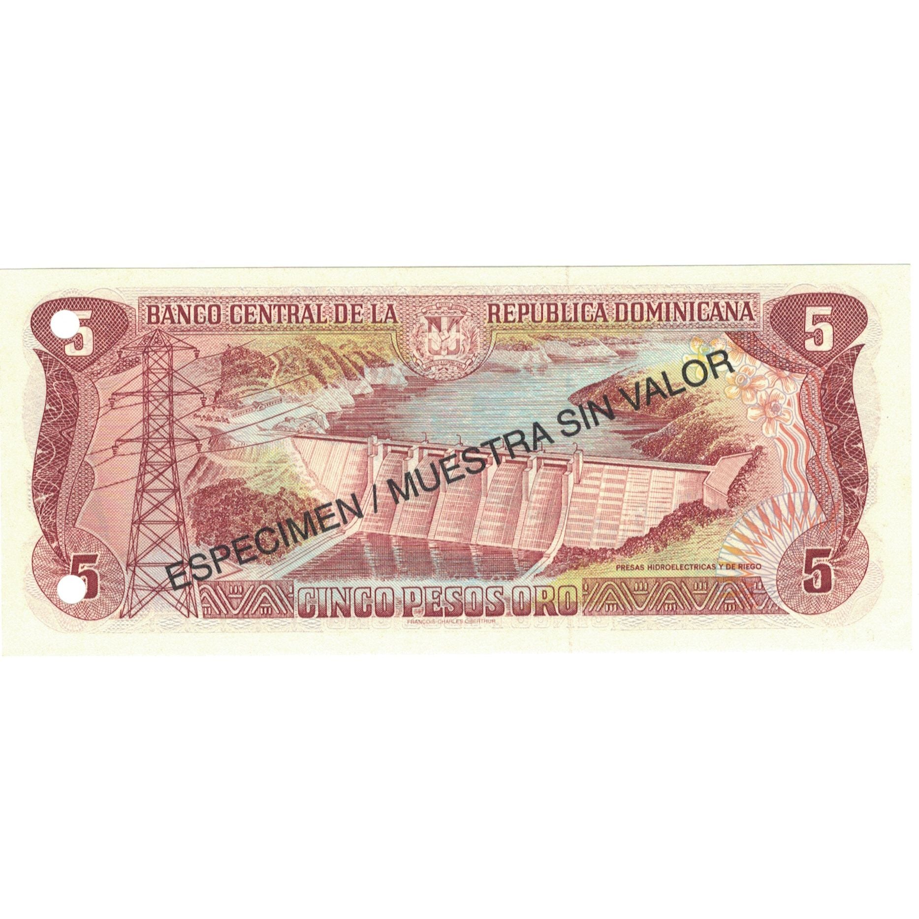 Nota, República Dominicana, 5 Pesos Oro, 1997, 1997, Espécime, KM:152s2