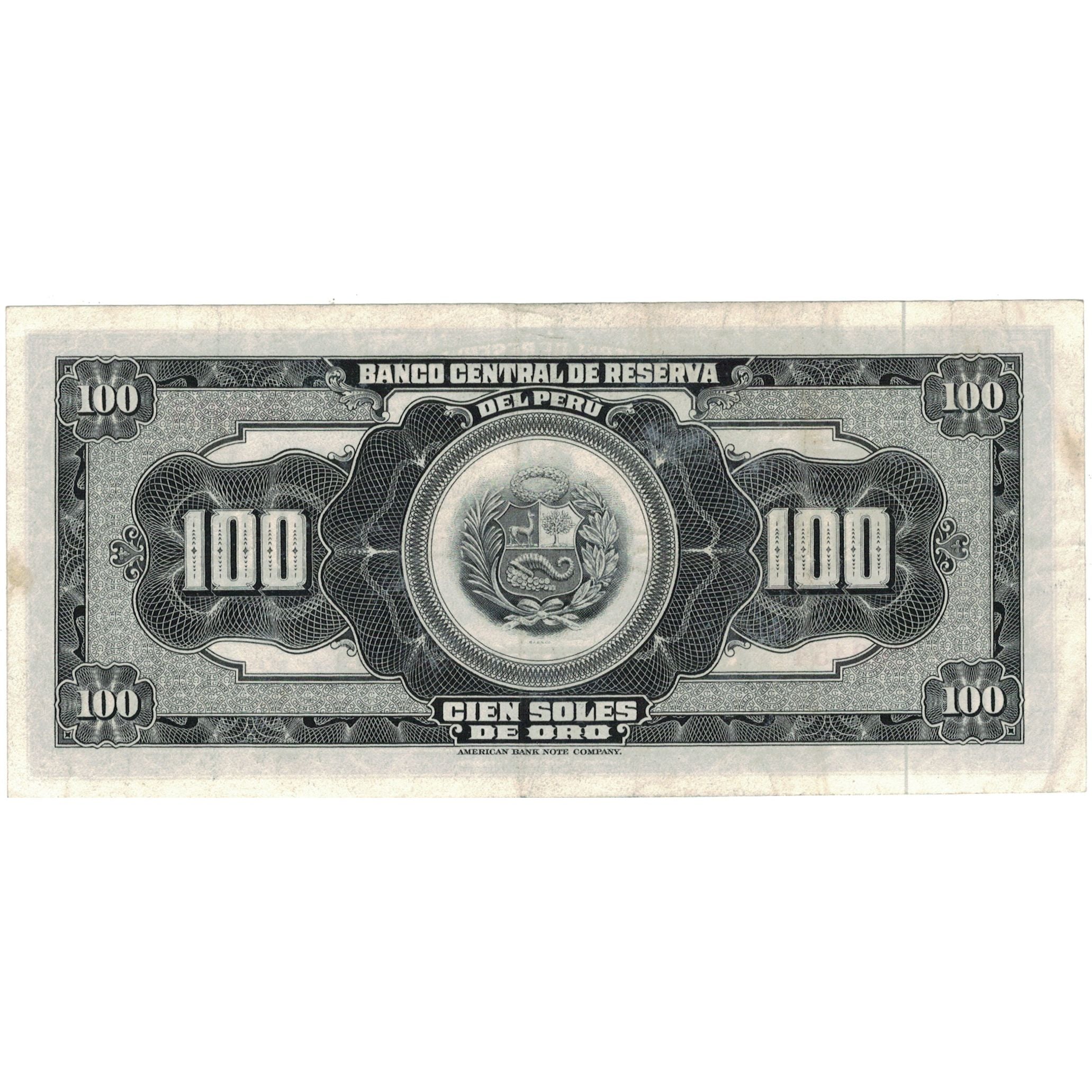 Geldschein, Peru, 100 Soles De Oro, 1965, 1965-08-20, KM:90a, SS