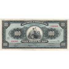 Billet, Pérou, 100 Soles De Oro, 1965, 1965-08-20, KM:90a, TTB