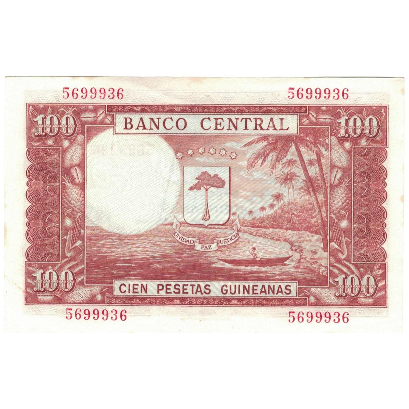 Banknot, Gwinea Równikowa, 1000 Bipkwele on 100 Pesetas, 1980, 1980-10-21