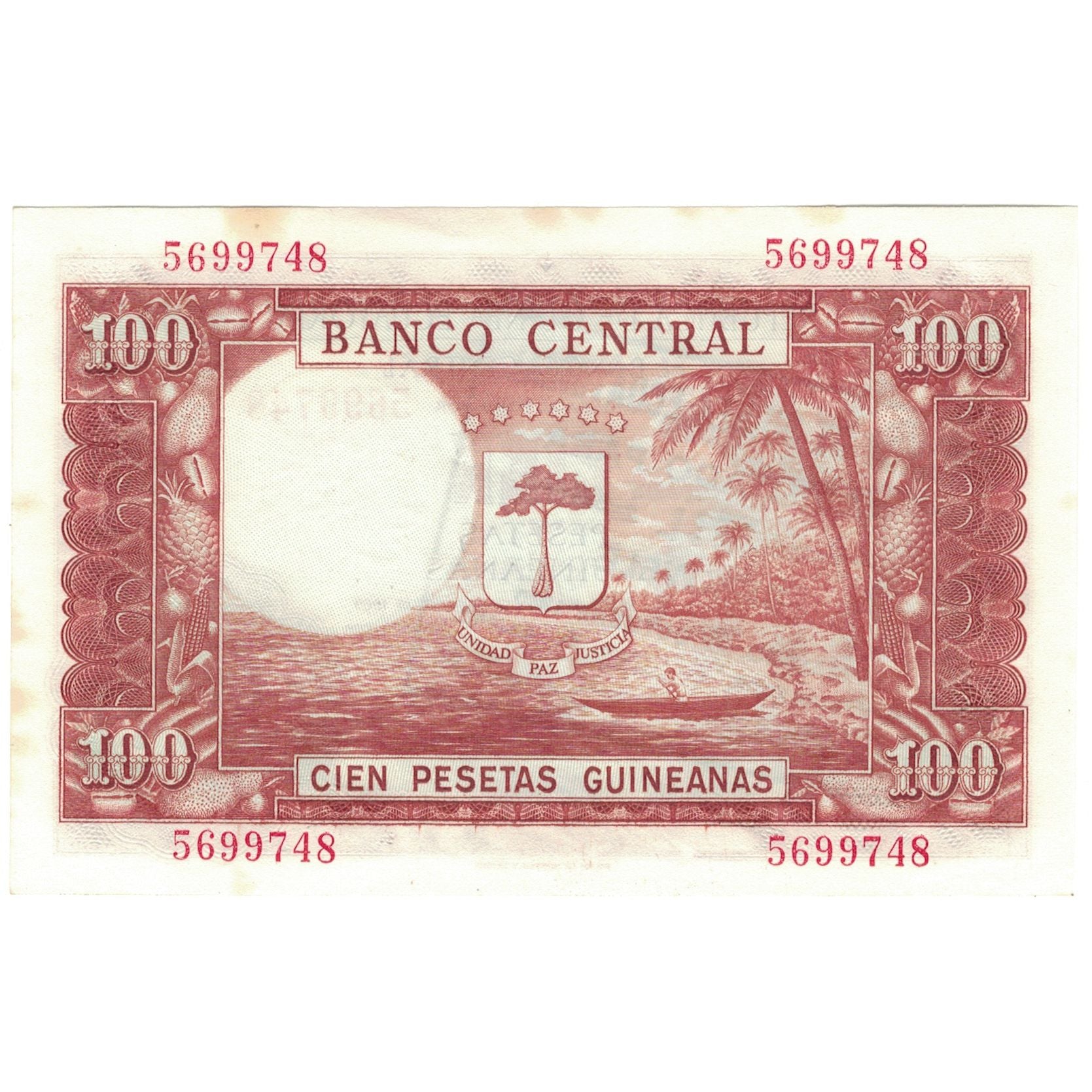 Billet, Equatorial Guinea, 1000 Bipkwele on 100 Pesetas, 1980, 1980-10-21