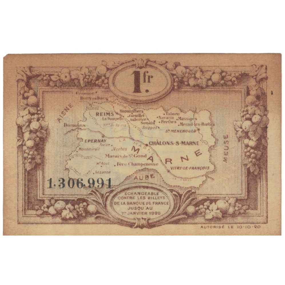 Frankreich, Reims, 1 Franc, 1920, S