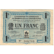 France, 1 Franc, Chambres de Commerce de Granville et Cherbourg, 1921, TTB+