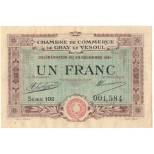 France, Gray et Vesoul, 1 Franc, 1921, SUP+