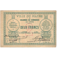 Francja, 2 Francs, PIROT 68-12, 1915, Le Havre, EF(40-45)