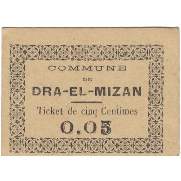 Geldschein, Algeria, 5 Centimes, N.D, 1917, 1917-02-27, VZ