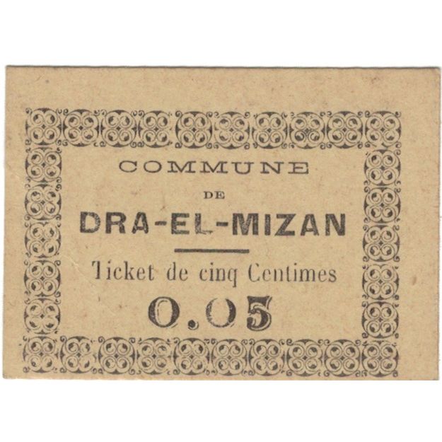 Geldschein, Algeria, 5 Centimes, N.D, 1917, 1917-02-27, VZ