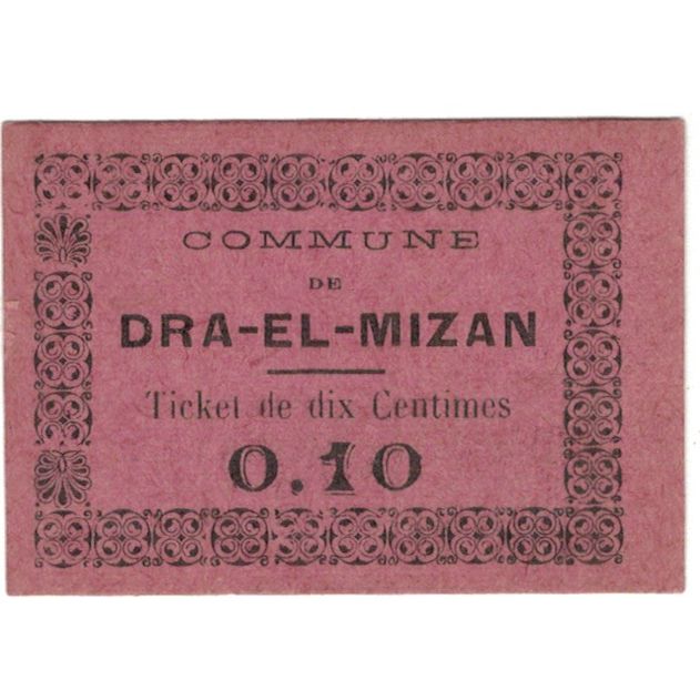 Banconote, Algeria, 10 Centimes, N.D, 1917, 1917-02-27, SPL-