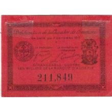 Banknote, Algeria, 5 Centimes, Chambre de Commerce, 1915, 1915-10-07, AU(55-58)