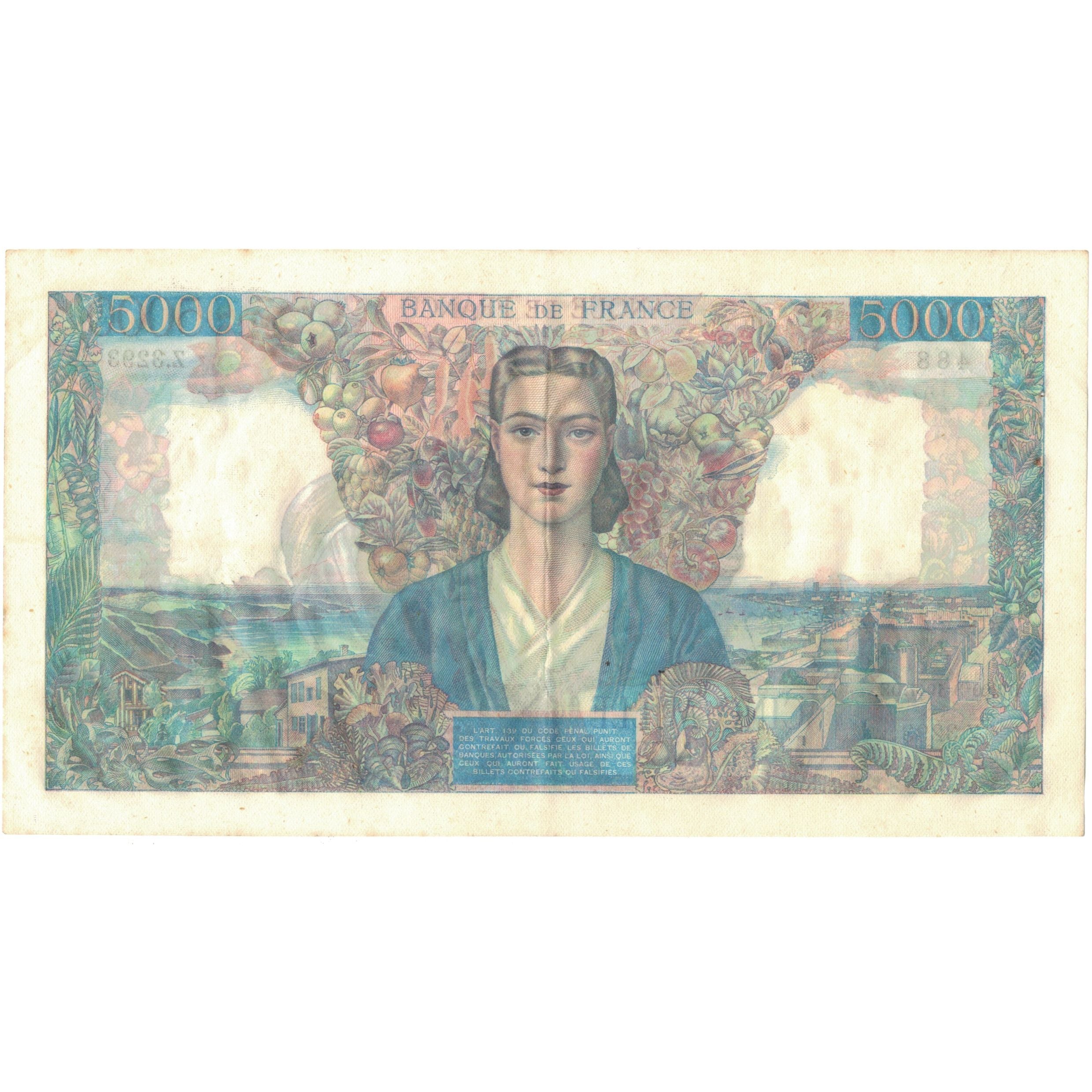 França, 5000 Francs, Empire Français, 1947, Z.3293488, AU(55-58)