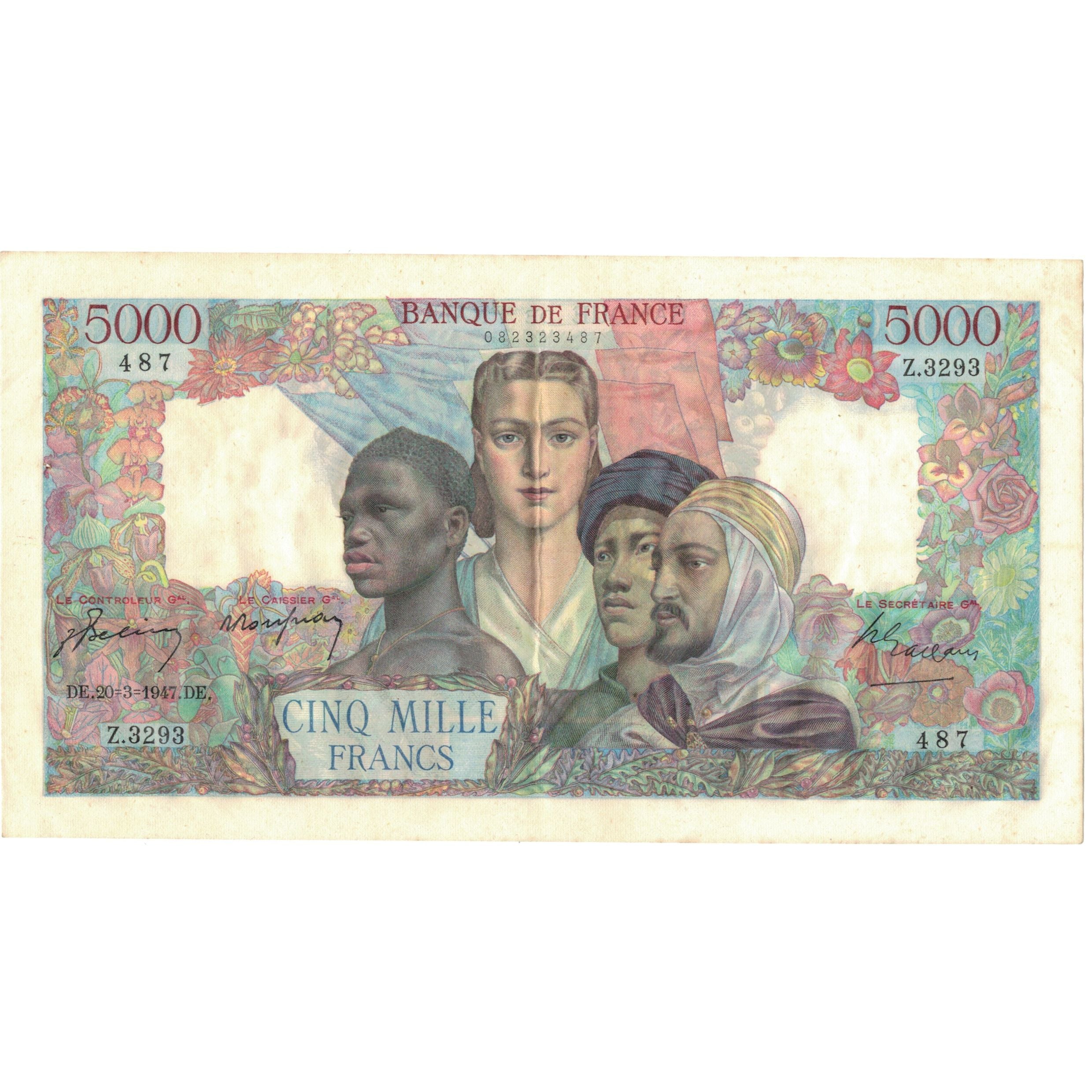 Francja, 5000 Francs, Empire Français, 1947, Z.3293487, UNC(60-62)