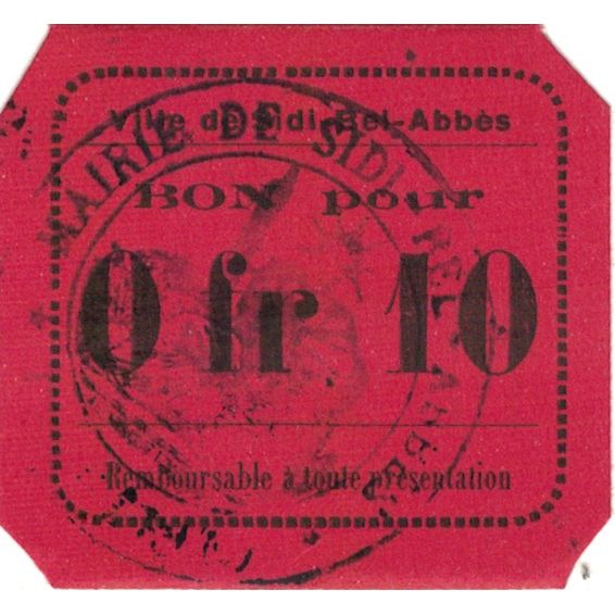 Nota, Argélia, 10 Centimes, 1916-1918, Undated (1916-18), AU(55-58)