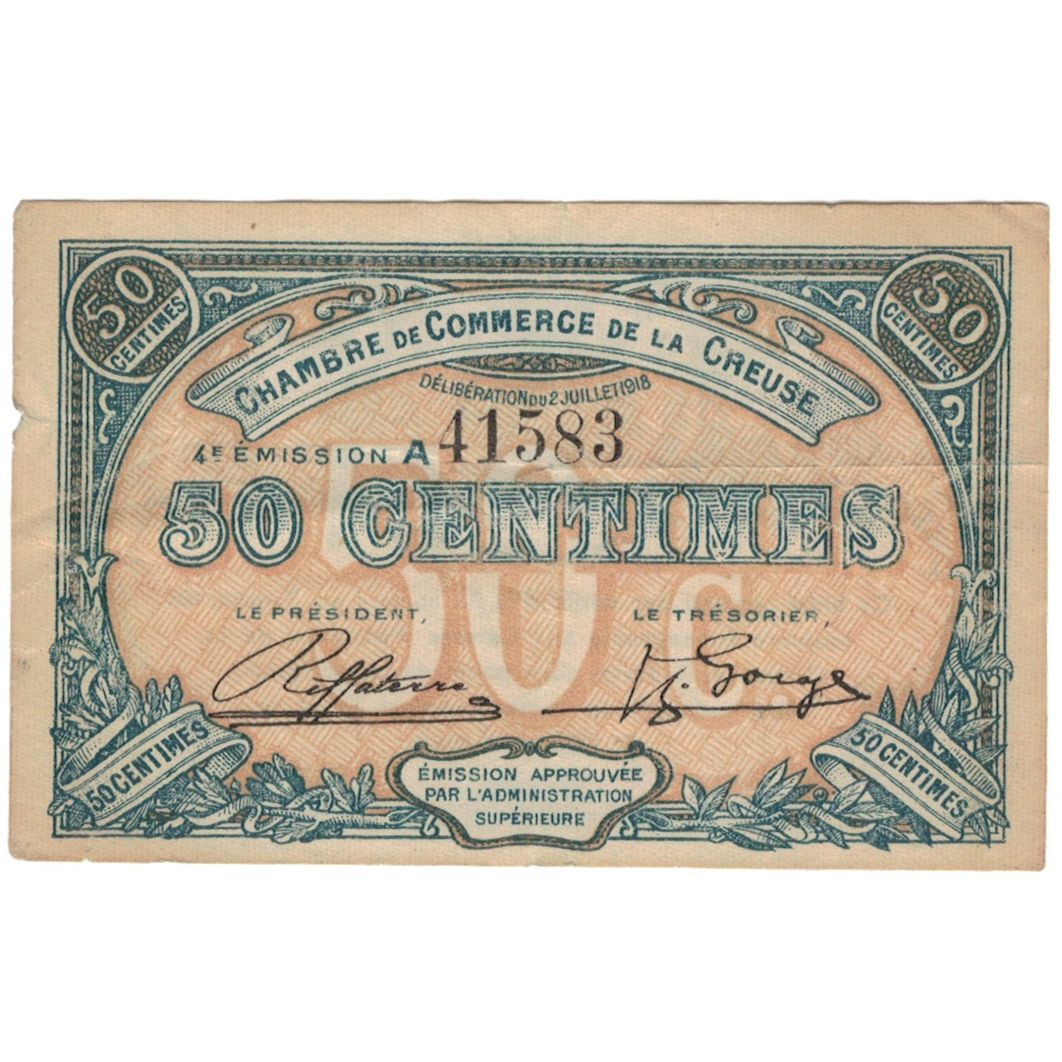Frankreich, Guéret & Aubusson., 50 Centimes, 1918, VZ