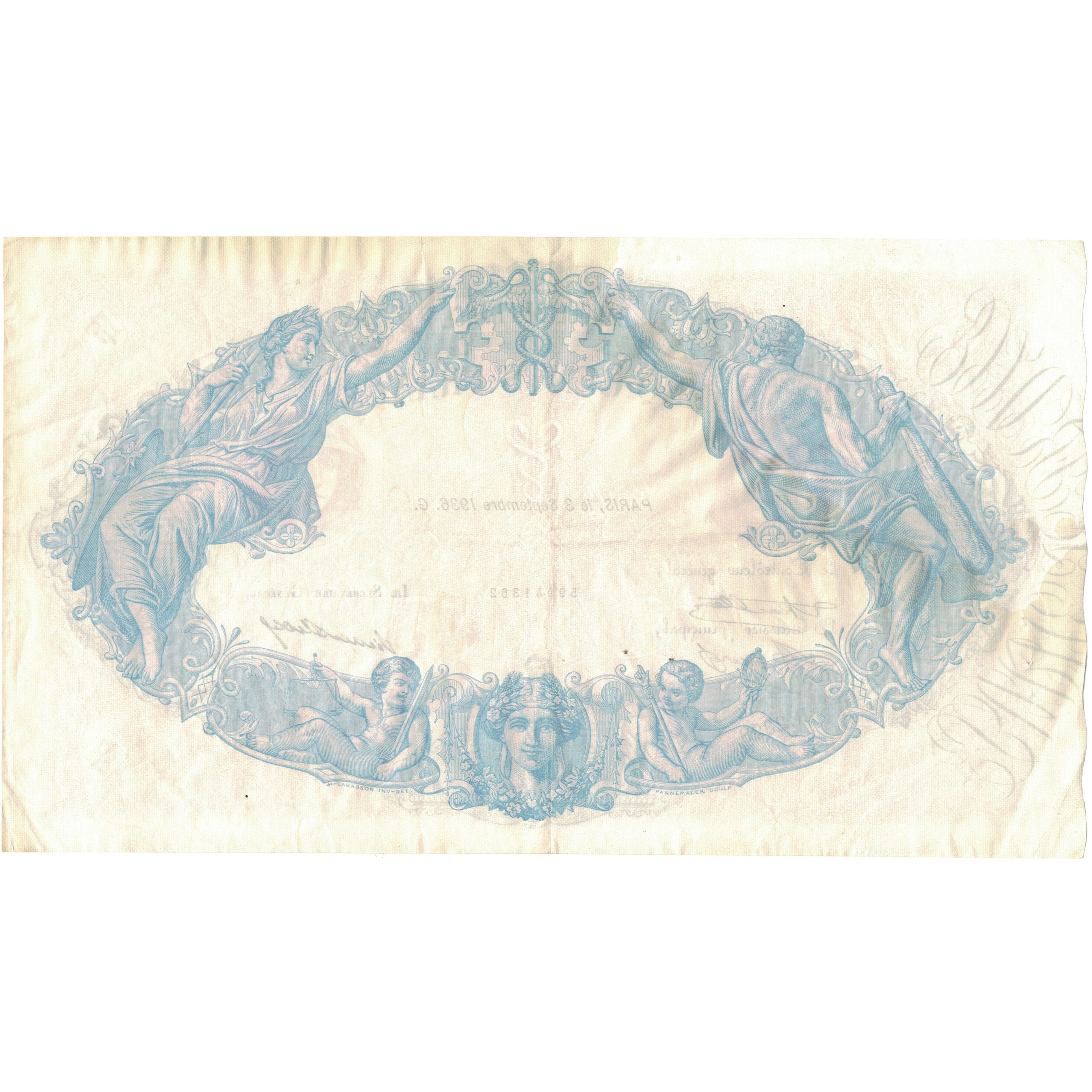Francia, 500 Francs, Bleu et Rose, 1936, R.2398362, EBC+, Fayette:30.37, KM:66m