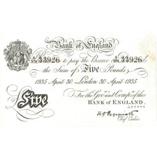 Banknot, Wielka Brytania, 5 Pounds, 1935, 1935-04-30, KM:335a, EF(40-45)