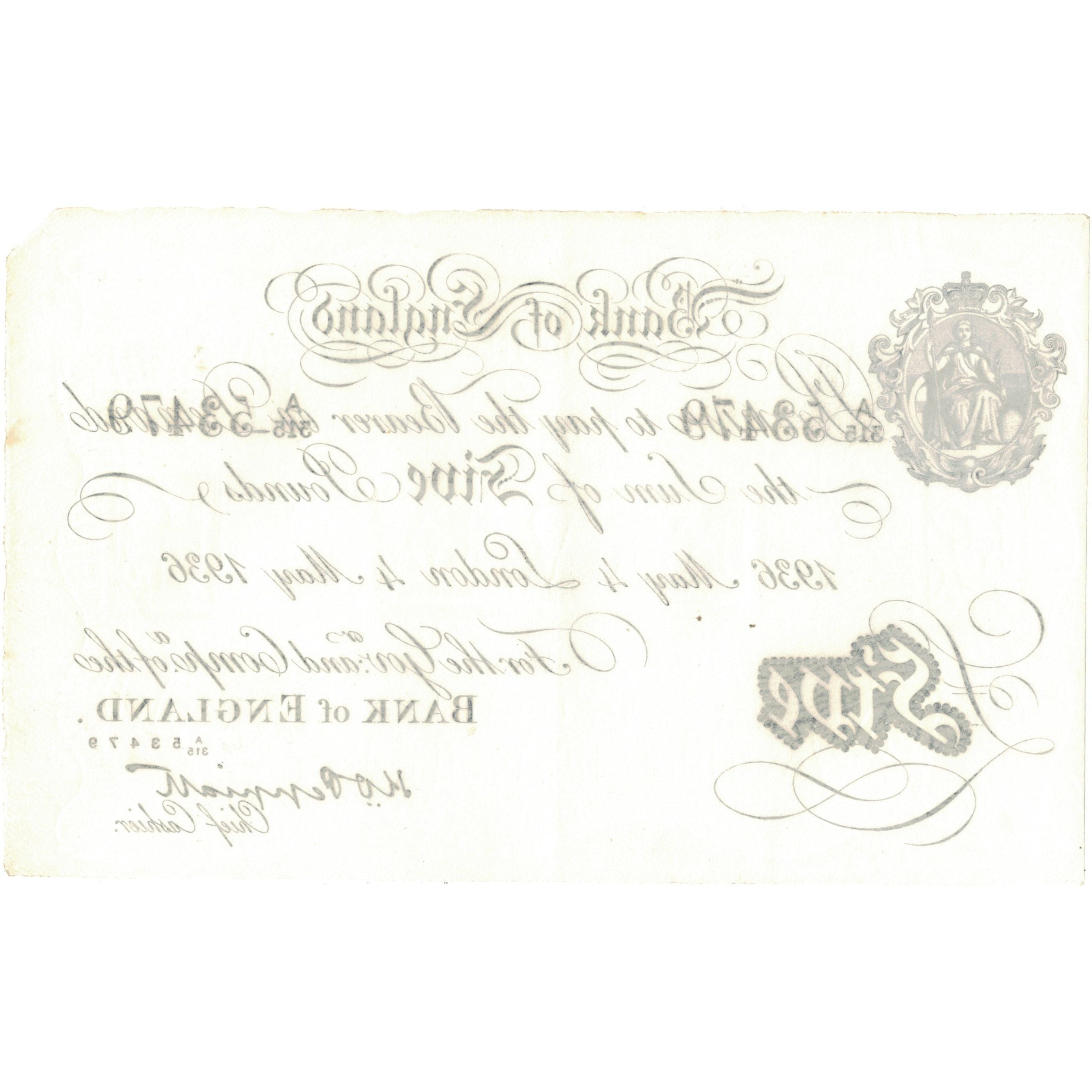Banknote, Great Britain, 5 Pounds, 1936, 1936-05-04, KM:335a, EF(40-45)